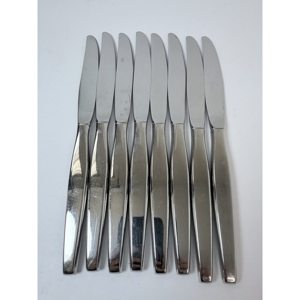 Oneida Community Stainless Flatware Frostfire Dinner Knives 9" Knife Lot Of 8